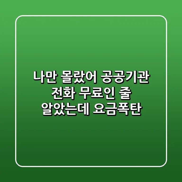 나만 몰랐어 공공기관 전화 무료인 줄 알았는데 요금폭탄
