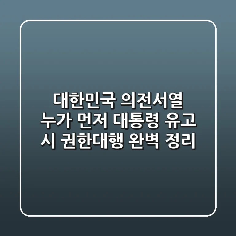 대한민국 의전서열 누가 먼저 대통령 유고 시 권한대행 완벽 정리