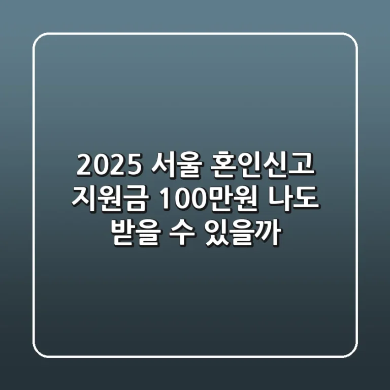 2025 서울 혼인신고 지원금 100만원 나도 받을 수 있을까
