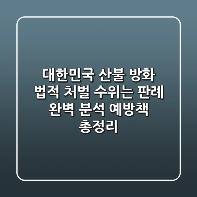 대한민국 산불 방화, 법적 처벌 수위는? 판례 완벽 분석 & 예방책 총정리