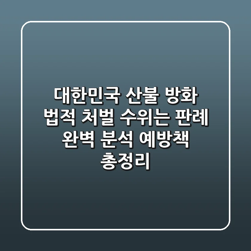 대한민국 산불 방화, 법적 처벌 수위는? 판례 완벽 분석 & 예방책 총정리