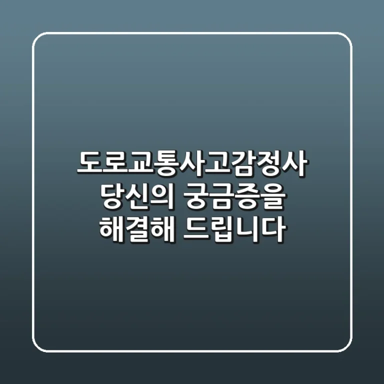 도로교통사고감정사: 당신의 궁금증을 해결해 드립니다!