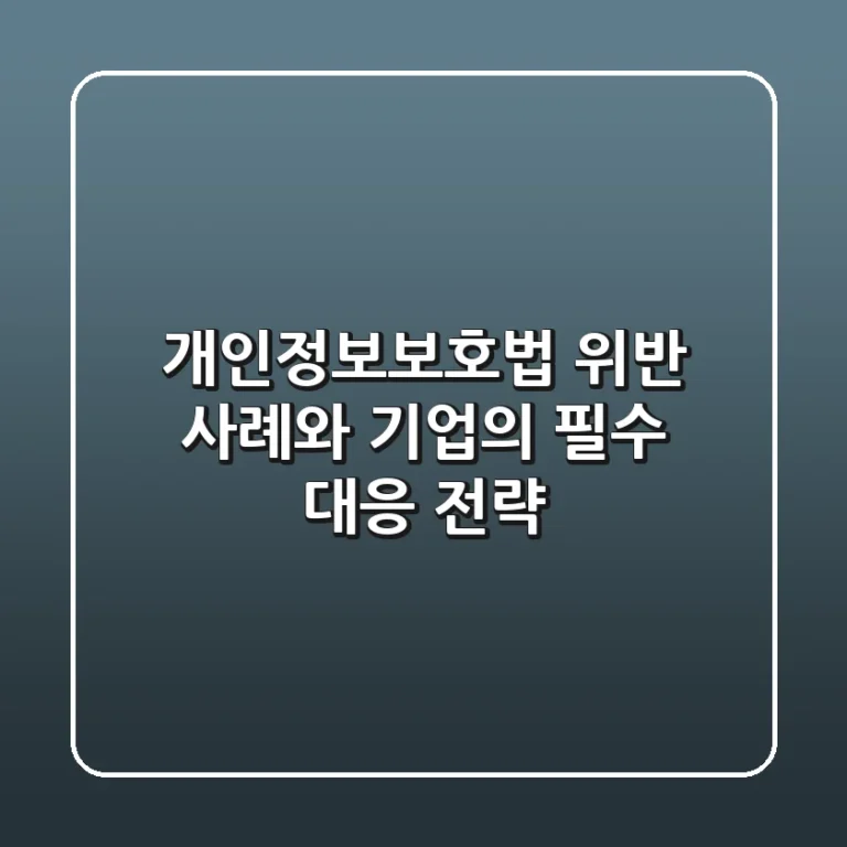 개인정보보호법 위반 사례와 기업의 필수 대응 전략
