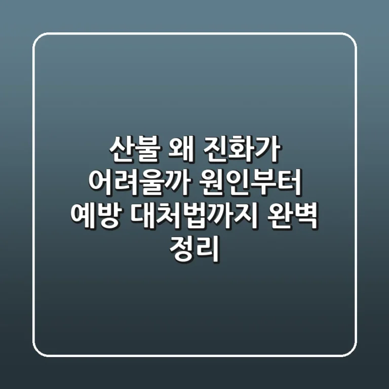 산불, 왜 진화가 어려울까? 원인부터 예방, 대처법까지 완벽 정리!