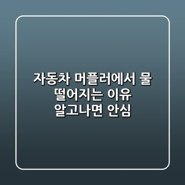 자동차 머플러에서 물 떨어지는 이유, 알고나면 안심!
