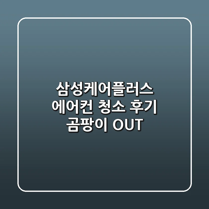 삼성케어플러스 에어컨 청소 후기: 곰팡이 OUT!
