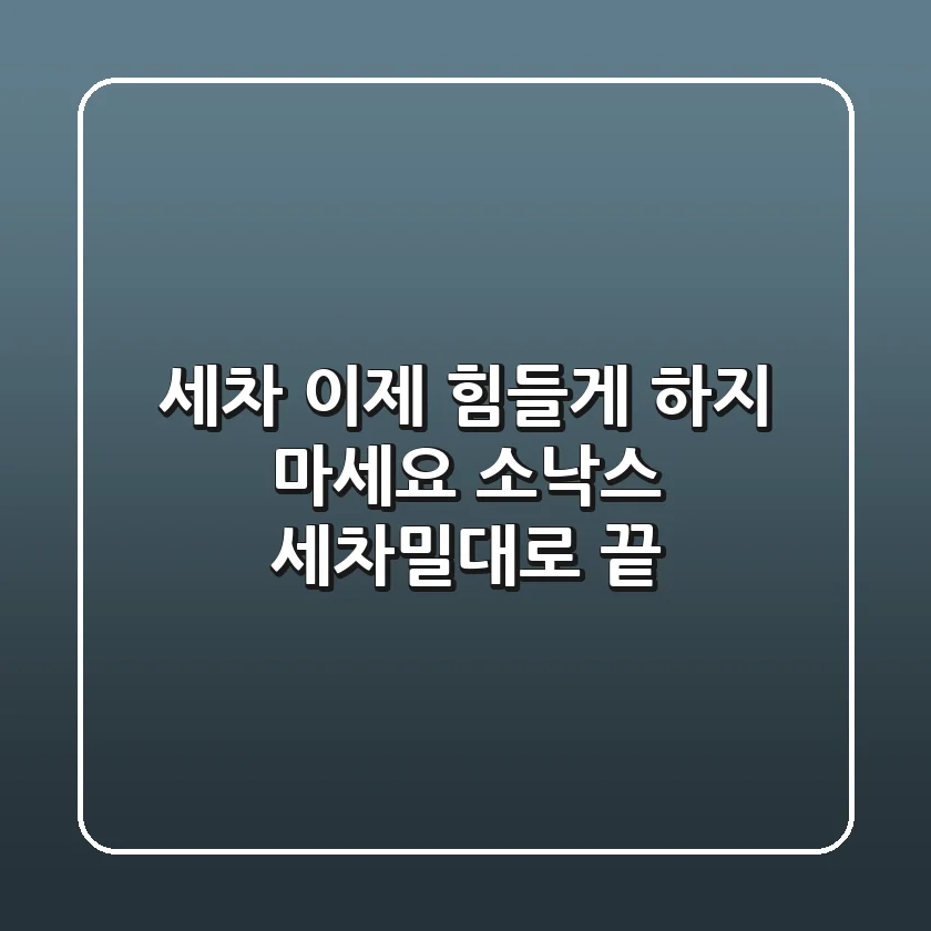 세차, 이제 힘들게 하지 마세요! 소낙스 세차밀대로 끝!