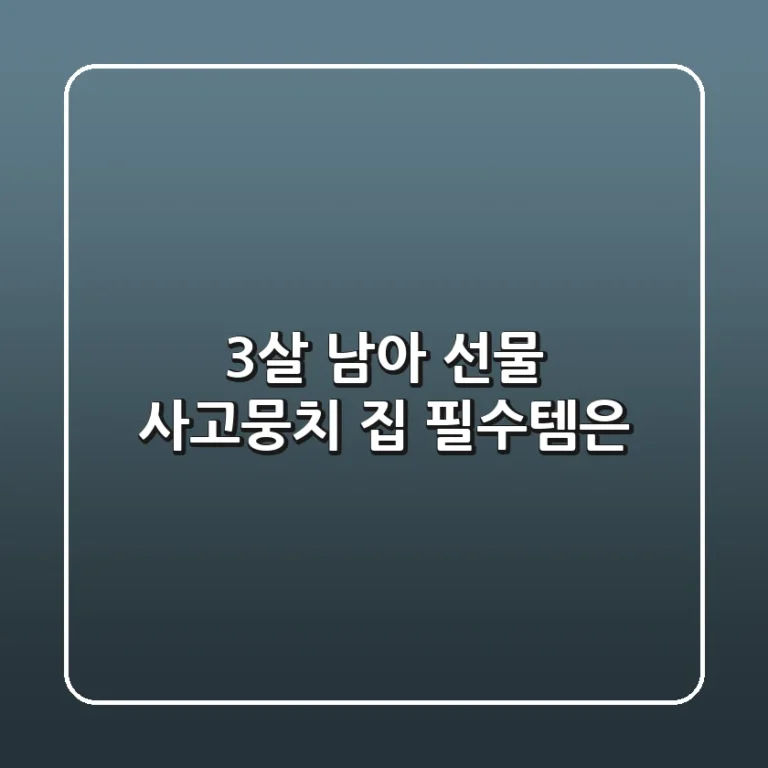 3살 남아 선물, 사고뭉치 집 필수템은?
