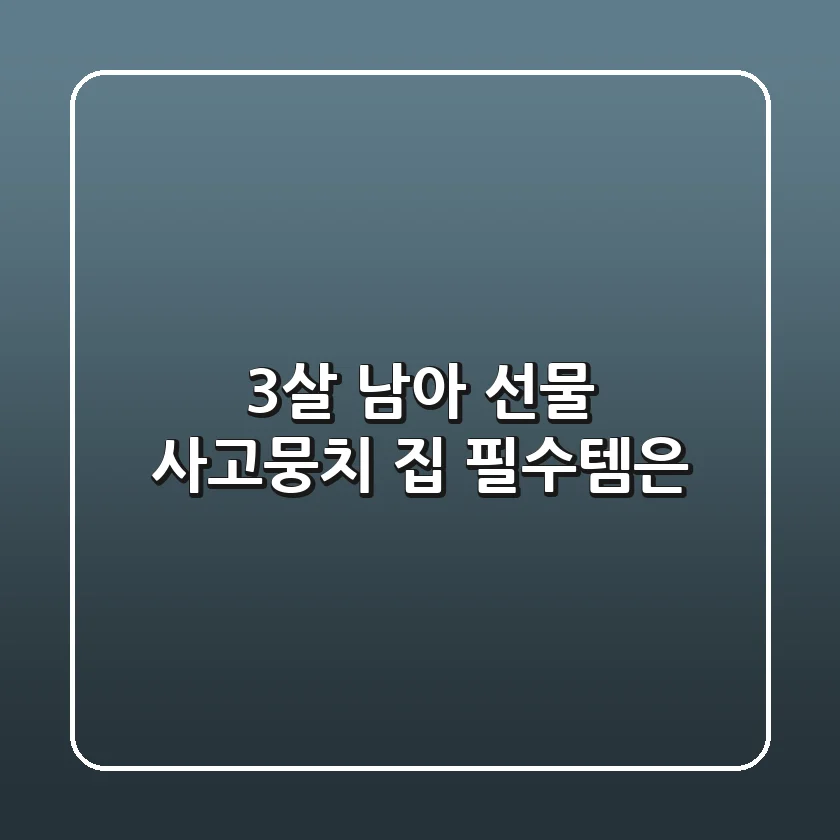 3살 남아 선물, 사고뭉치 집 필수템은?