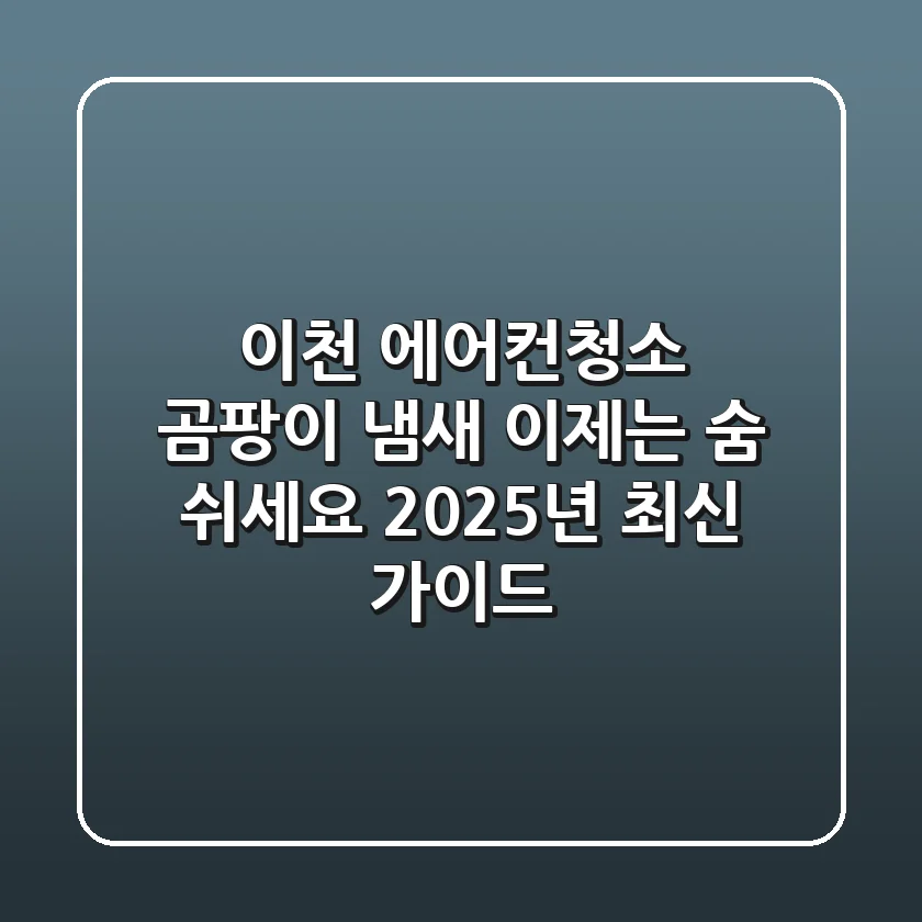 이천 에어컨청소, 곰팡이 냄새? 이제는 숨 쉬세요! (2025년 최신 가이드)
