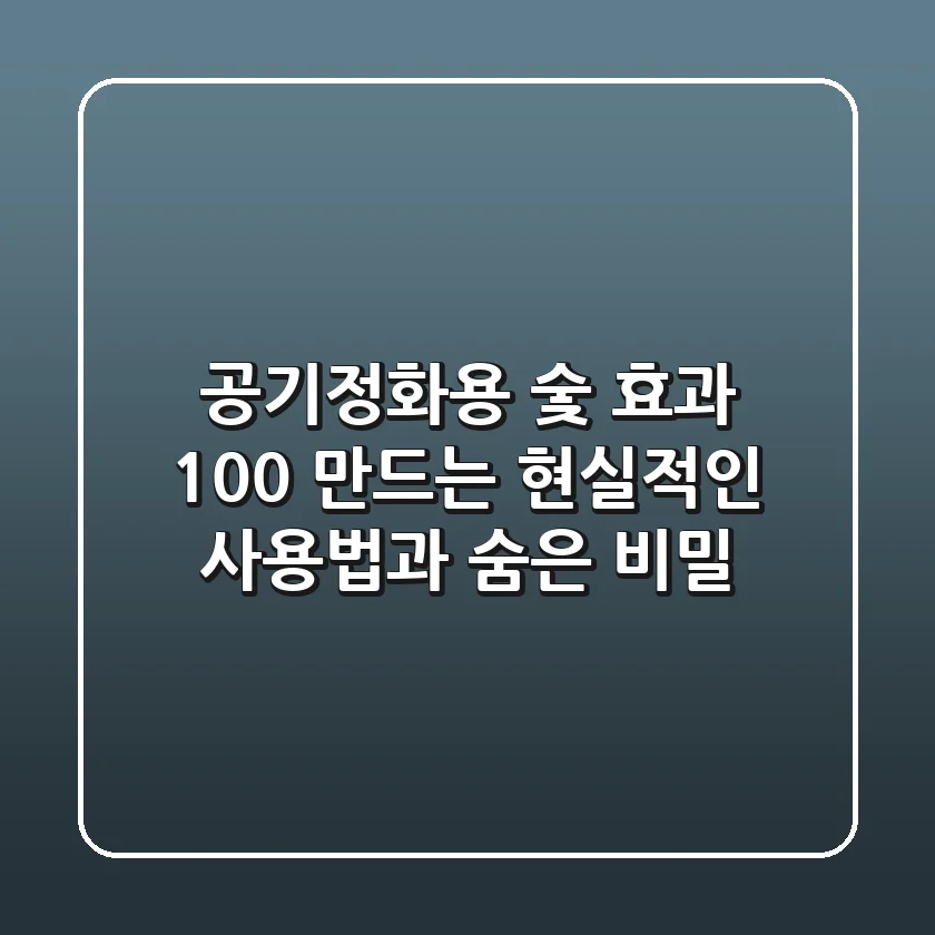 공기정화용 숯, 효과 100% 만드는 현실적인 사용법과 숨은 비밀
