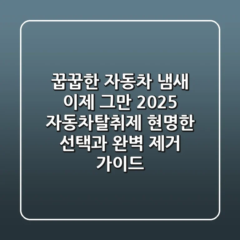 꿉꿉한 자동차 냄새, 이제 그만! 2025 자동차탈취제 현명한 선택과 완벽 제거 가이드