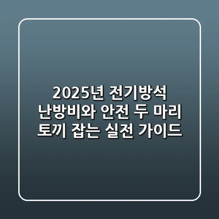 2025년 전기방석, 난방비와 안전 두 마리 토끼 잡는 실전 가이드