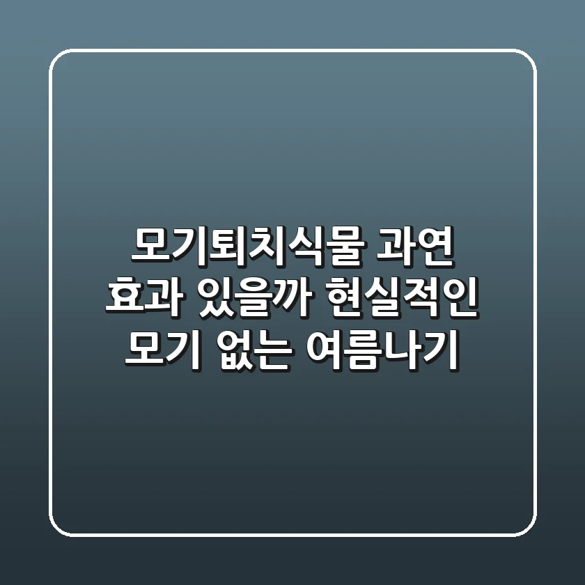 모기퇴치식물, 과연 효과 있을까? 현실적인 모기 없는 여름나기