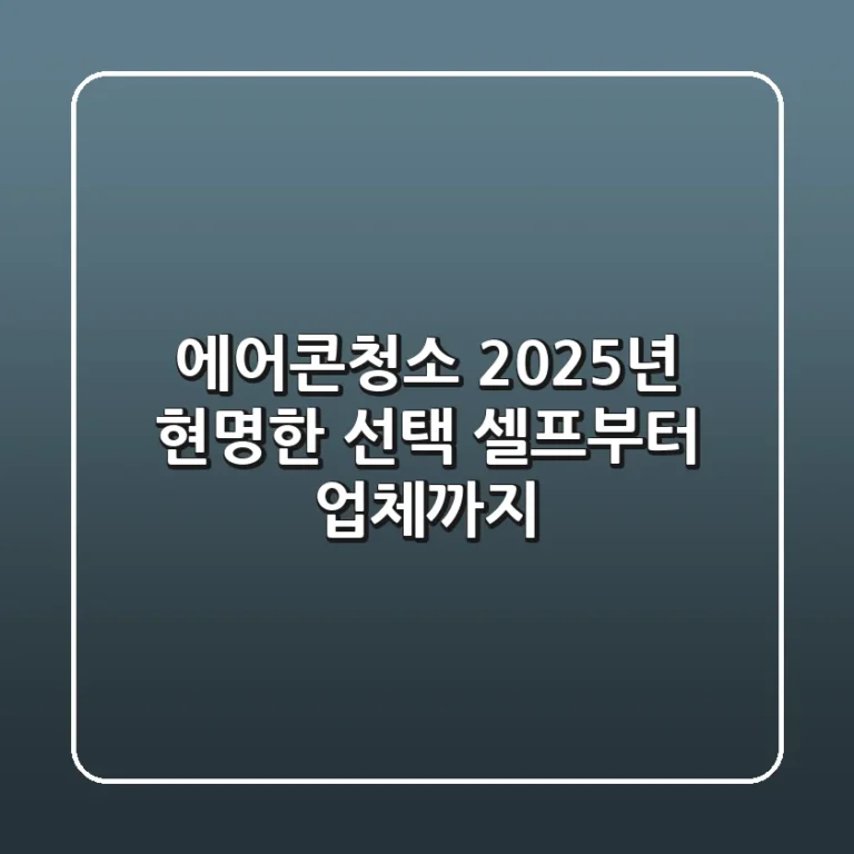 에어콘청소, 2025년 현명한 선택: 셀프부터 업체까지