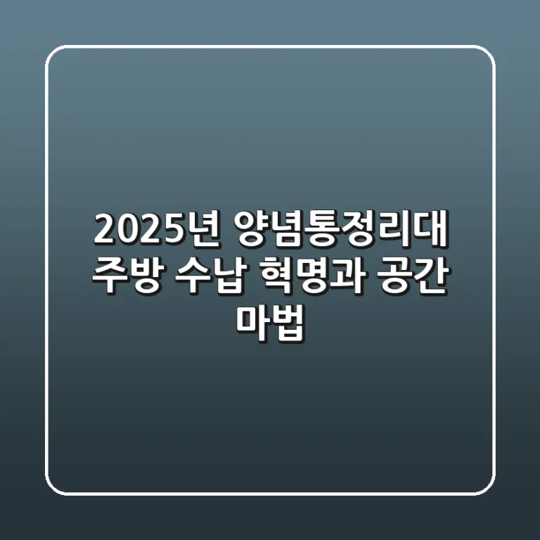 2025년 양념통정리대, 주방 수납 혁명과 공간 마법