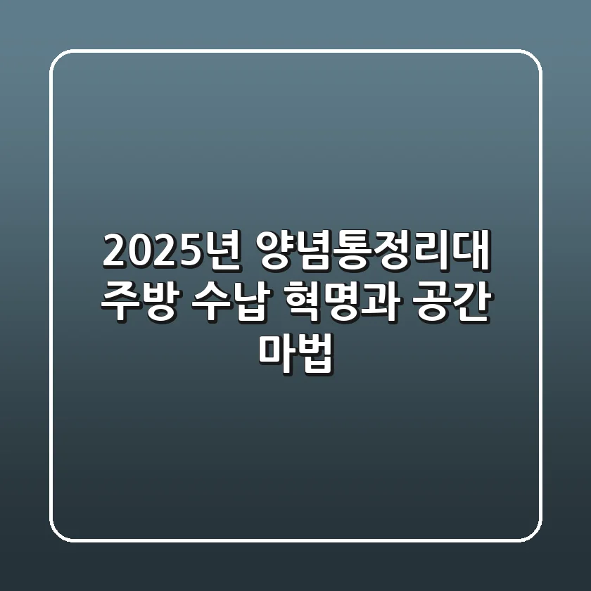 2025년 양념통정리대, 주방 수납 혁명과 공간 마법