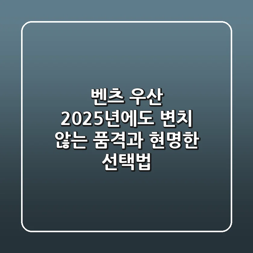 벤츠 우산, 2025년에도 변치 않는 품격과 현명한 선택법