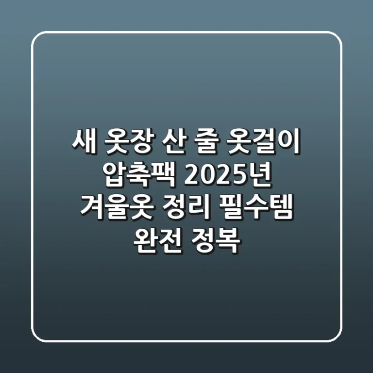새 옷장 산 줄! 옷걸이 압축팩, 2025년 겨울옷 정리 필수템 완전 정복
