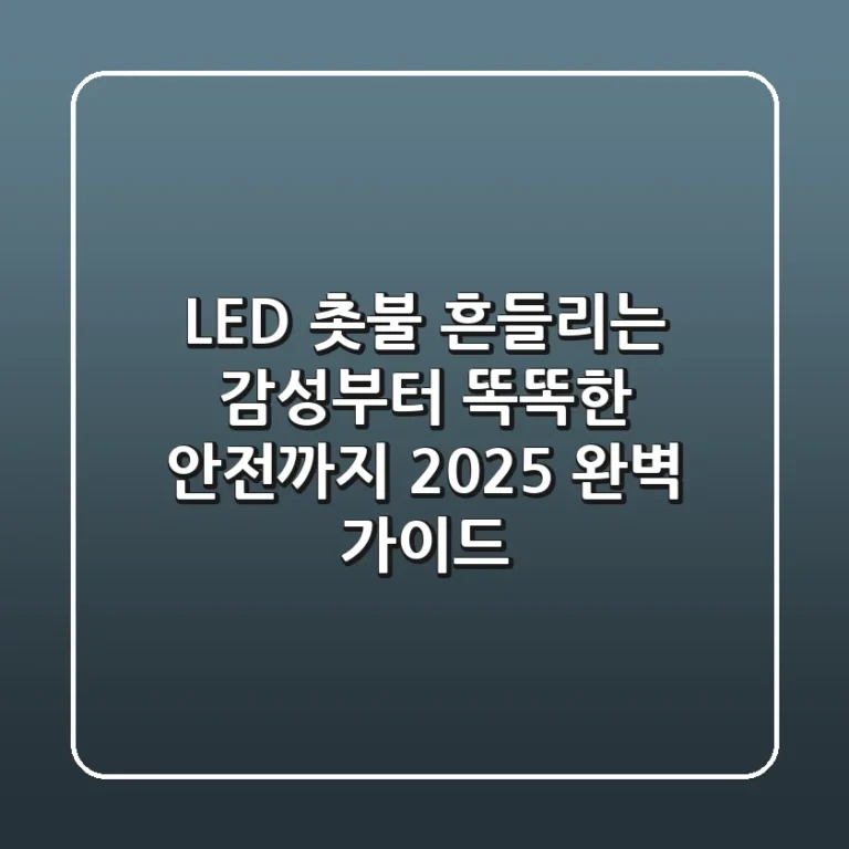 LED 촛불, 흔들리는 감성부터 똑똑한 안전까지! 2025 완벽 가이드