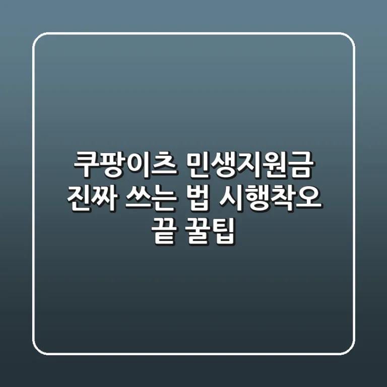 쿠팡이츠 민생지원금, '진짜' 쓰는 법? 시행착오 끝 꿀팁!