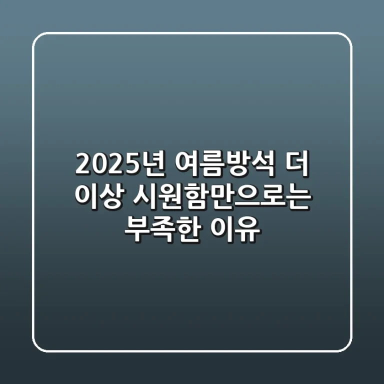 2025년 여름방석, 더 이상 '시원함'만으로는 부족한 이유