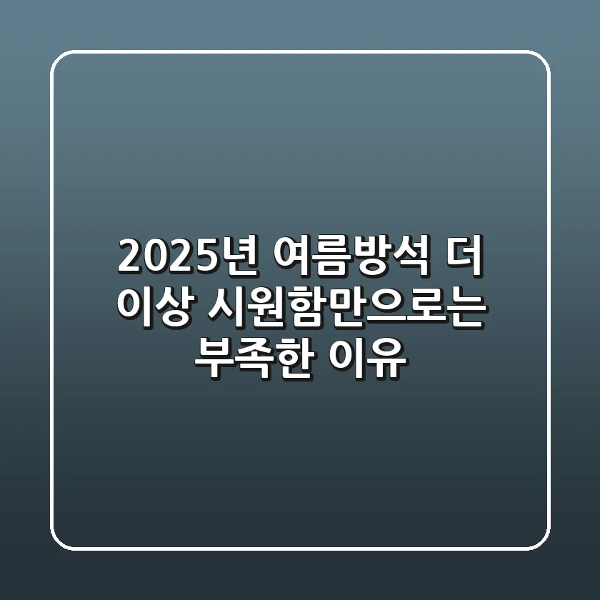 2025년 여름방석, 더 이상 '시원함'만으로는 부족한 이유