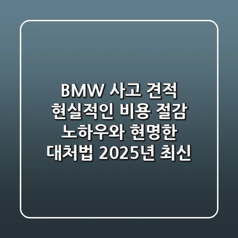 BMW 사고 견적, 현실적인 비용 절감 노하우와 현명한 대처법 (2025년 최신)