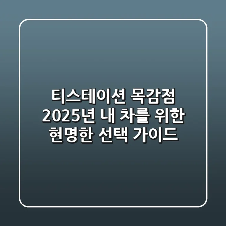 티스테이션 목감점, 2025년 내 차를 위한 현명한 선택 가이드