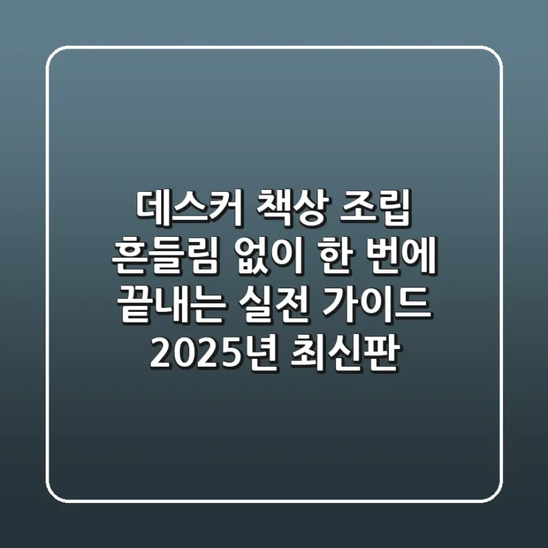 데스커 책상 조립, 흔들림 없이 한 번에 끝내는 실전 가이드 (2025년 최신판)