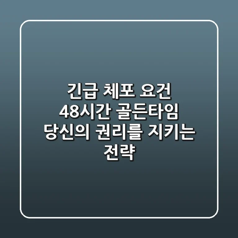 긴급 체포 요건: 48시간 골든타임, 당신의 권리를 지키는 전략