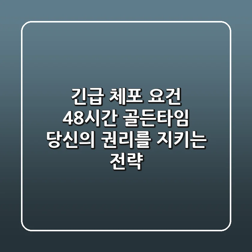 긴급 체포 요건: 48시간 골든타임, 당신의 권리를 지키는 전략