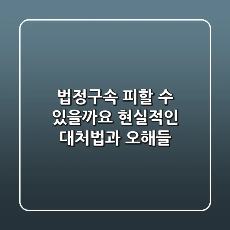 법정구속, 피할 수 있을까요? 현실적인 대처법과 오해들