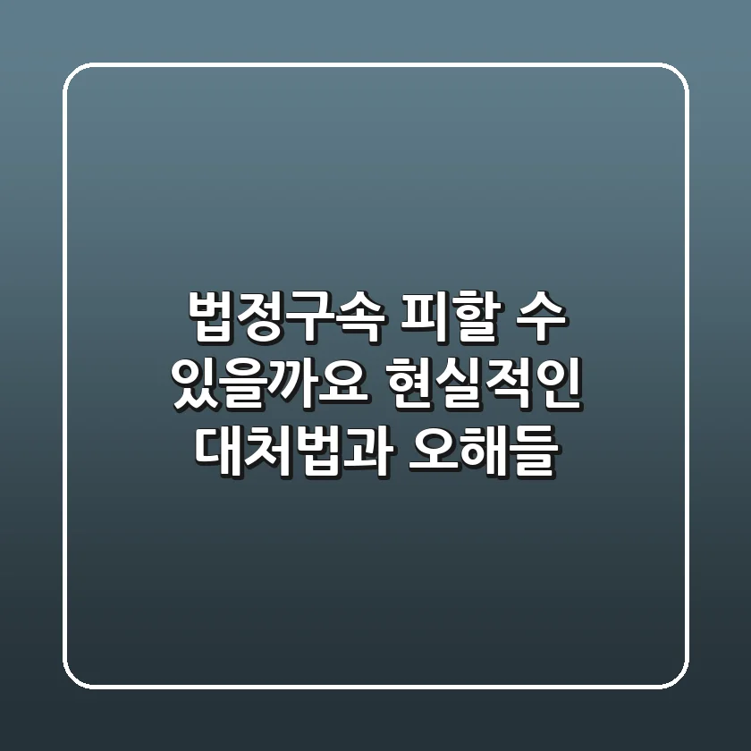 법정구속, 피할 수 있을까요? 현실적인 대처법과 오해들