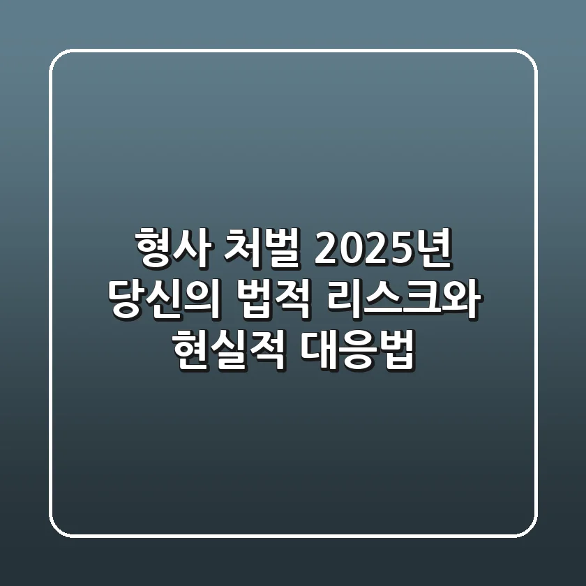 형사 처벌, 2025년 당신의 법적 리스크와 현실적 대응법