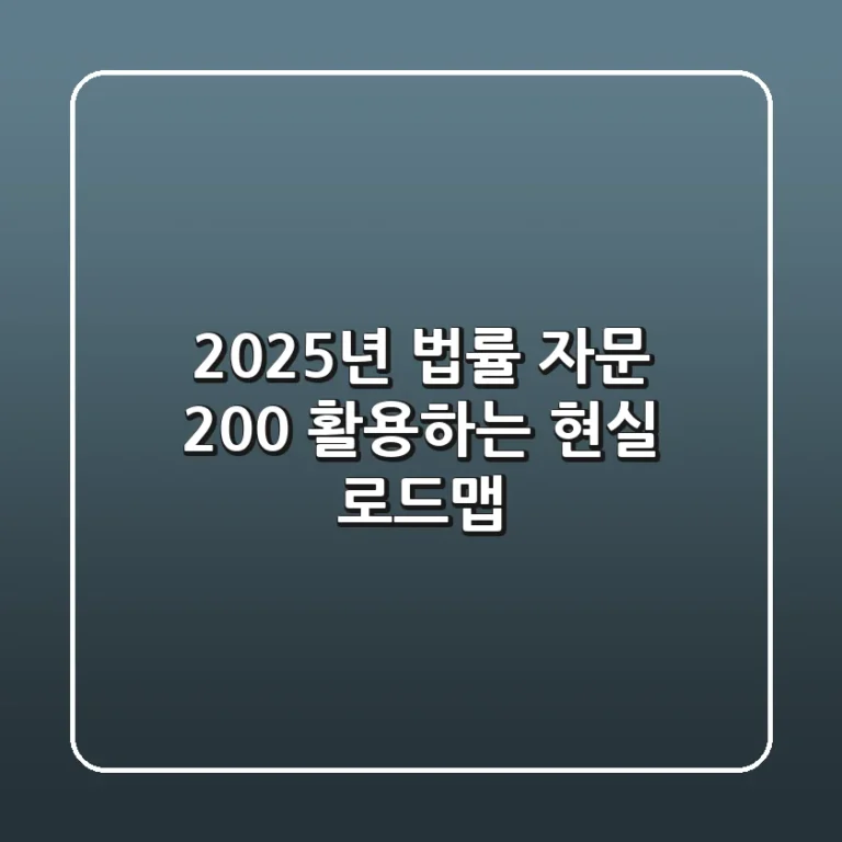 2025년, 법률 자문 200% 활용하는 현실 로드맵