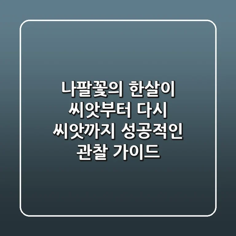 나팔꽃의 한살이: 씨앗부터 다시 씨앗까지, 성공적인 관찰 가이드