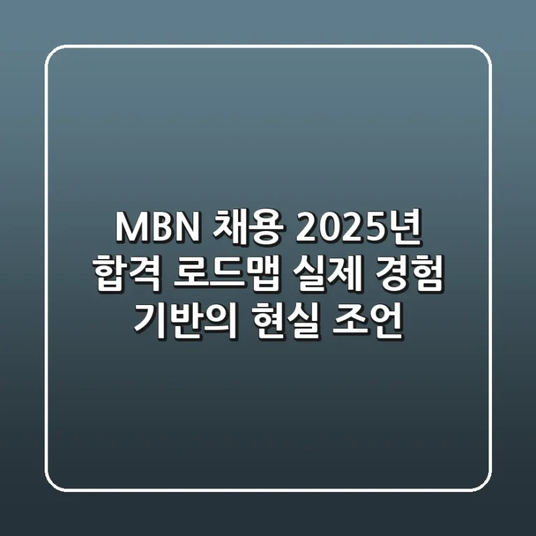 MBN 채용, 2025년 합격 로드맵: 실제 경험 기반의 현실 조언
