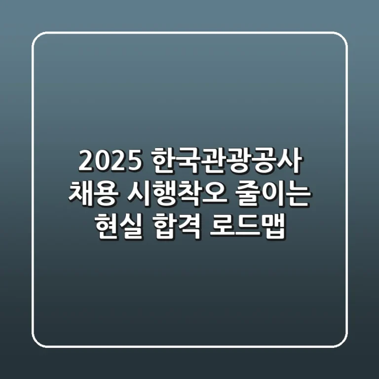 2025 한국관광공사 채용, 시행착오 줄이는 현실 합격 로드맵
