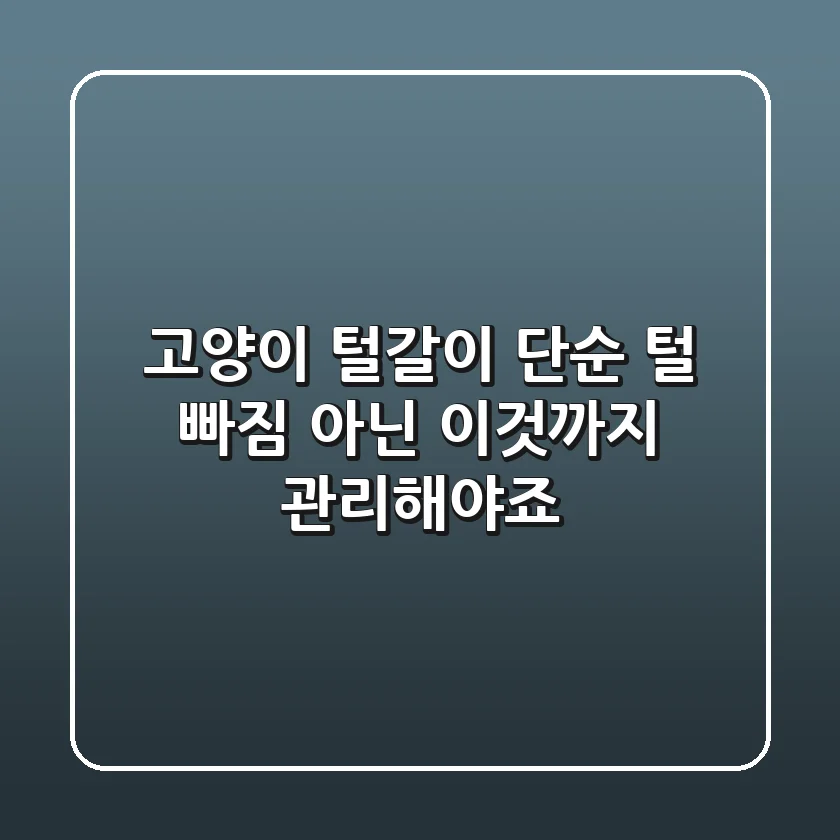 고양이 털갈이, 단순 털 빠짐 아닌 '이것'까지 관리해야죠?