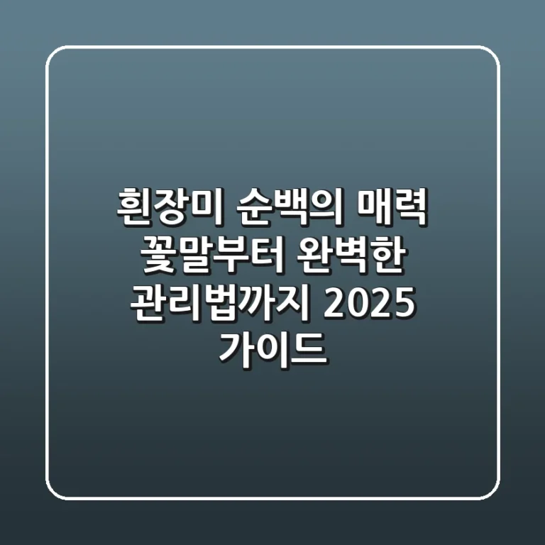 흰장미: 순백의 매력, 꽃말부터 완벽한 관리법까지 2025 가이드