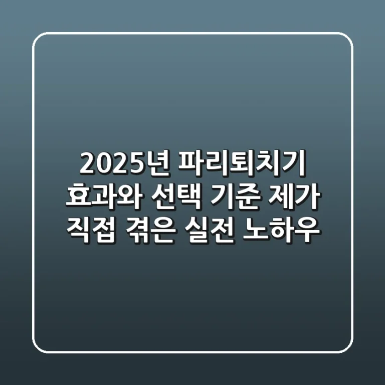 2025년 파리퇴치기: 효과와 선택 기준, 제가 직접 겪은 실전 노하우
