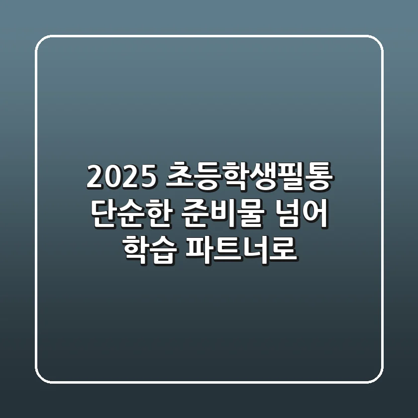 2025 초등학생필통, 단순한 준비물 넘어 학습 파트너로!