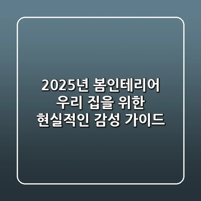 2025년 봄인테리어, 우리 집을 위한 현실적인 감성 가이드