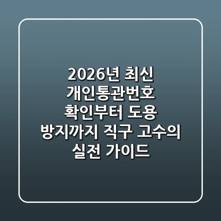 2026년 최신! 개인통관번호 확인부터 도용 방지까지, 직구 고수의 실전 가이드